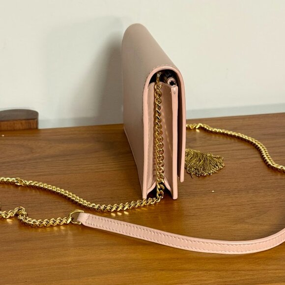 Authentic Yves Saint Laurent Beige Leather Kate Tassel Wallet on Chain Bag - Picture 3 of 10